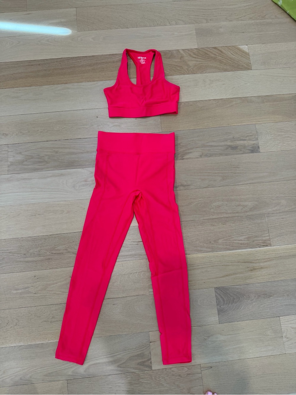 ALL ACCESS Hot Pink High-Waist Leggings and Racerback Sports Bra Set